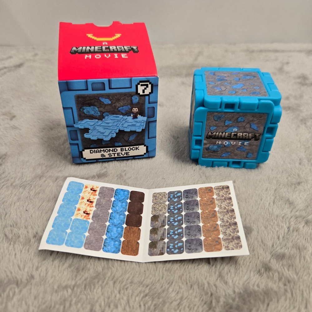 McDonalds A Minecraft Movie Diamond Block & Steve Happy Meal Toy 2025 #7